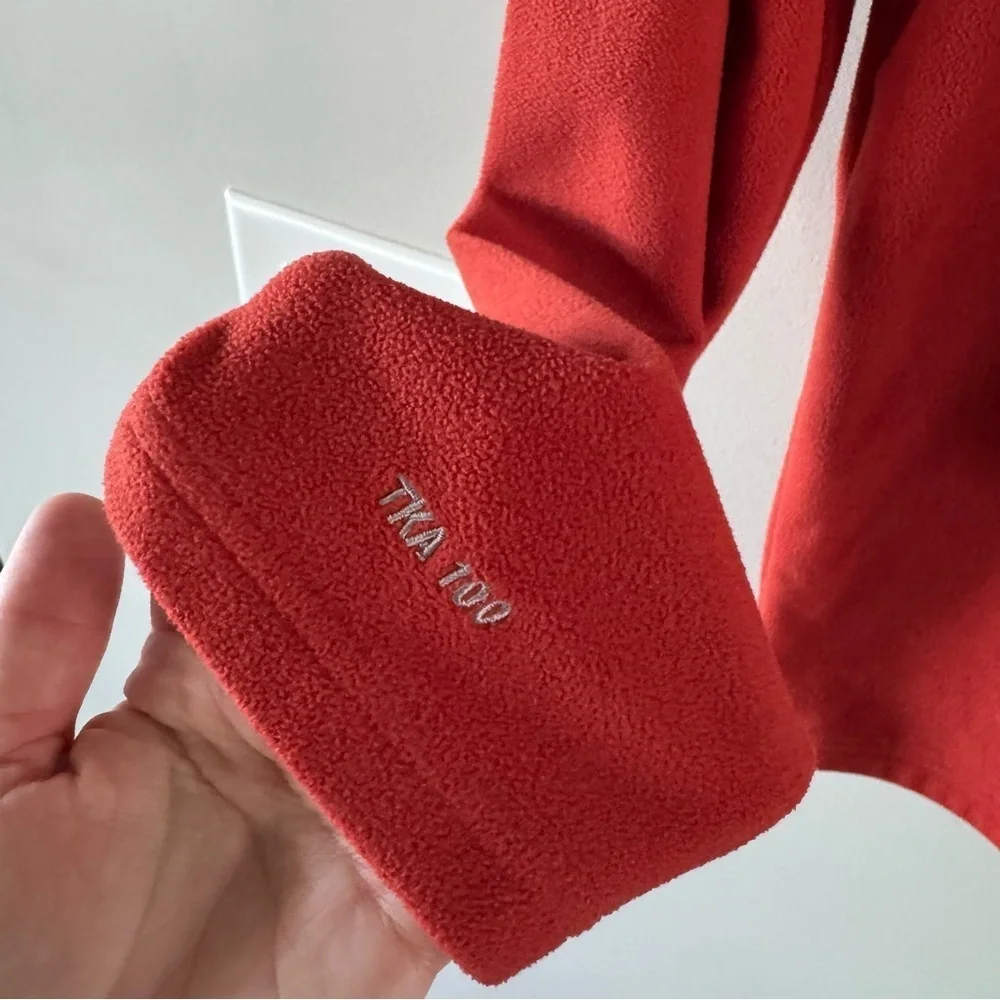 The North Face Crimson Orange Half-Zip Fleece Long Sleeve